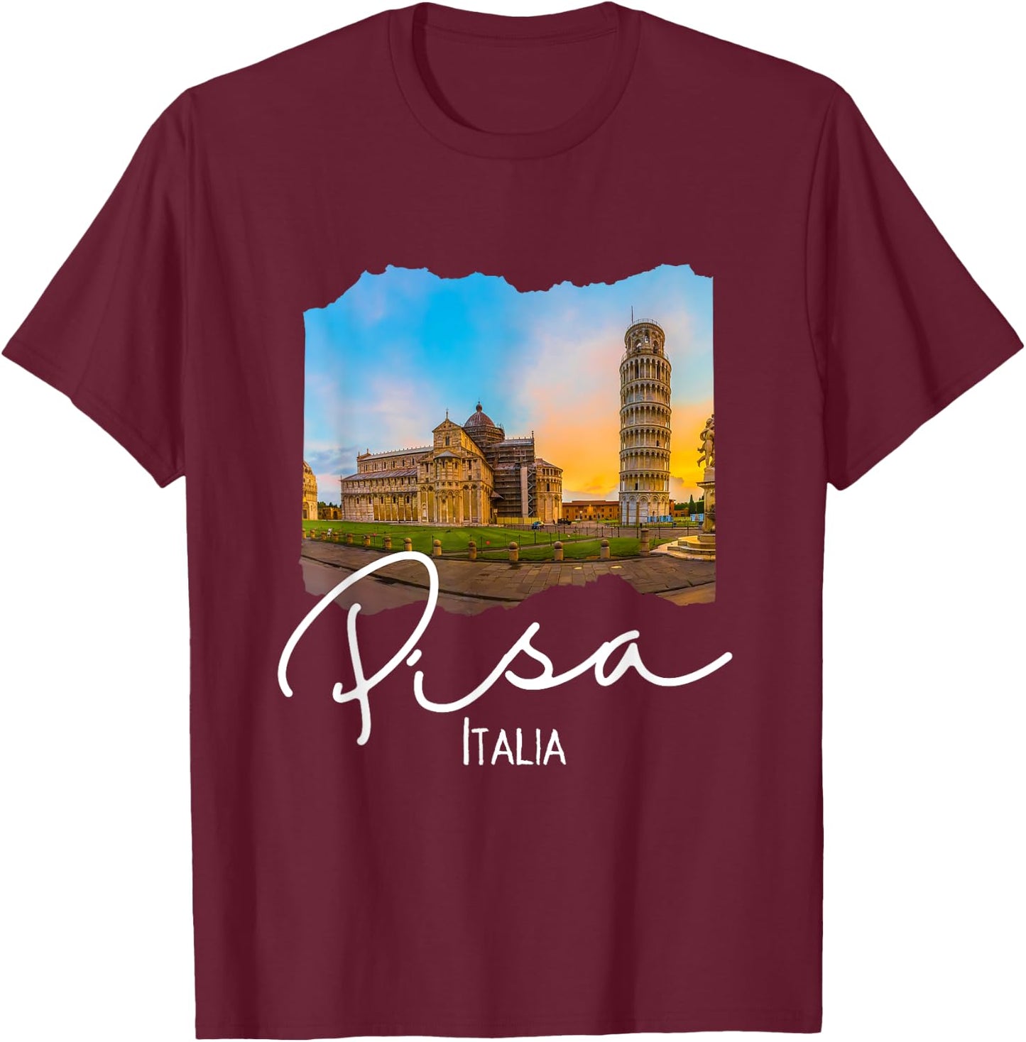 The Leaning Tower Of Pisa Souvenir / Pisa Italy T-Shirt - T-Shirt | Maroon