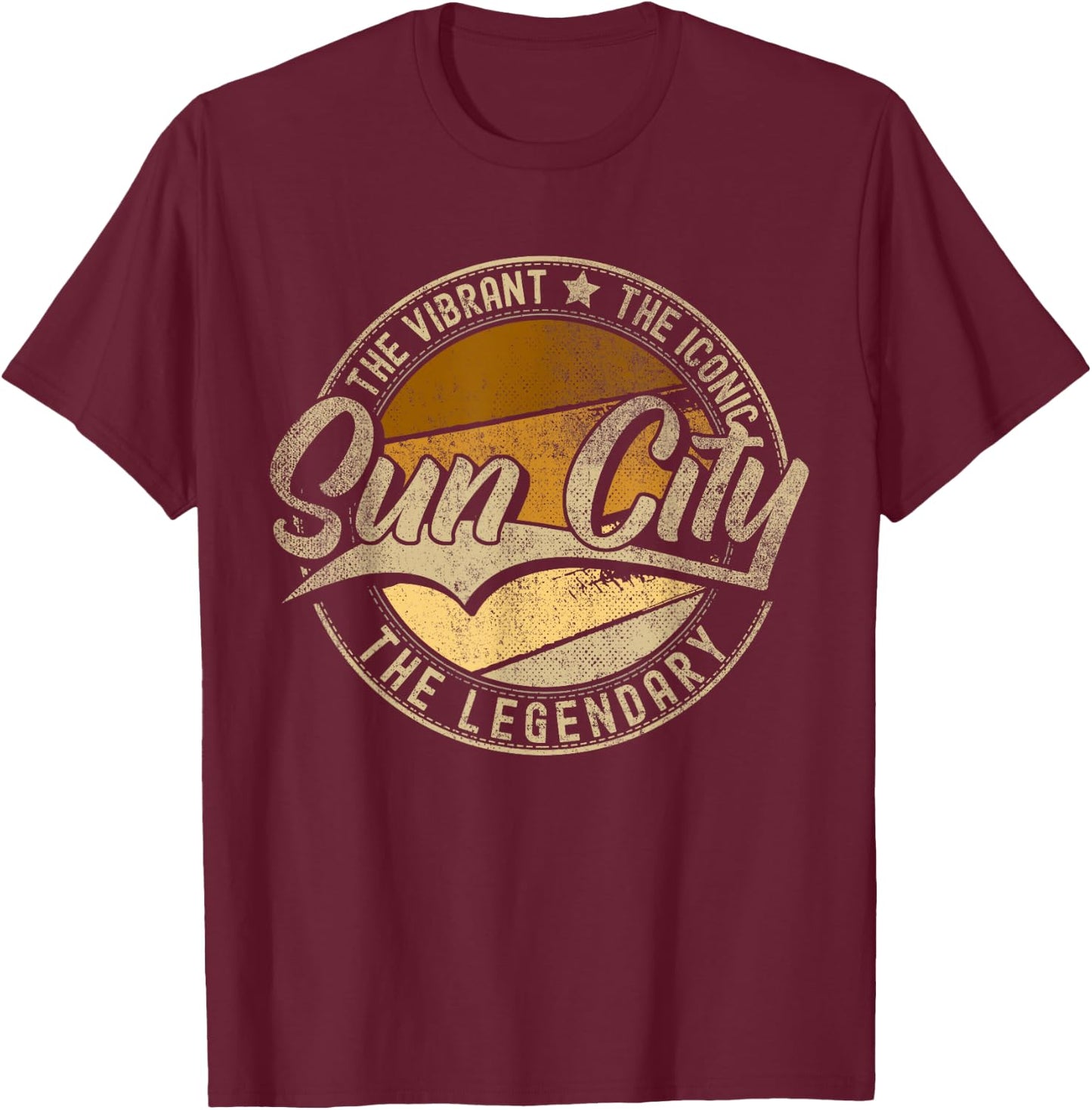 Sun City West AZ | Arizona | Vintage Distressed T-Shirt - T-Shirt | Maroon