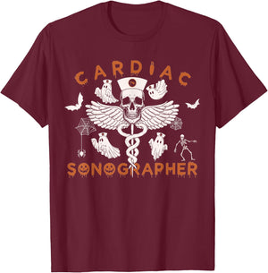 Cardiac Sonographer Halloween, Cardiovascular Halloween T-Shirt - T-Shirt | Maroon