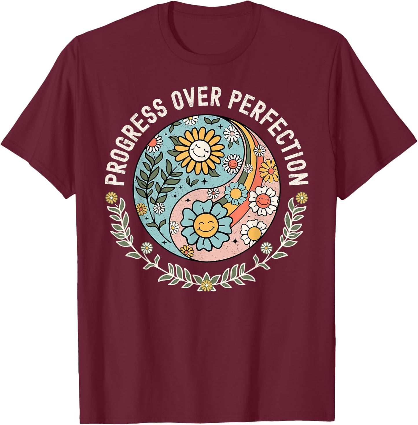 Progress Over Perfection Shirt Special Ed Teacher Team SPED T-Shirt - T-Shirt | Maroon