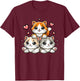 Cute Kawaii Cats Neko Funny Kitten Cat Lover Gift Women Girl T-Shirt - T-Shirt | Maroon