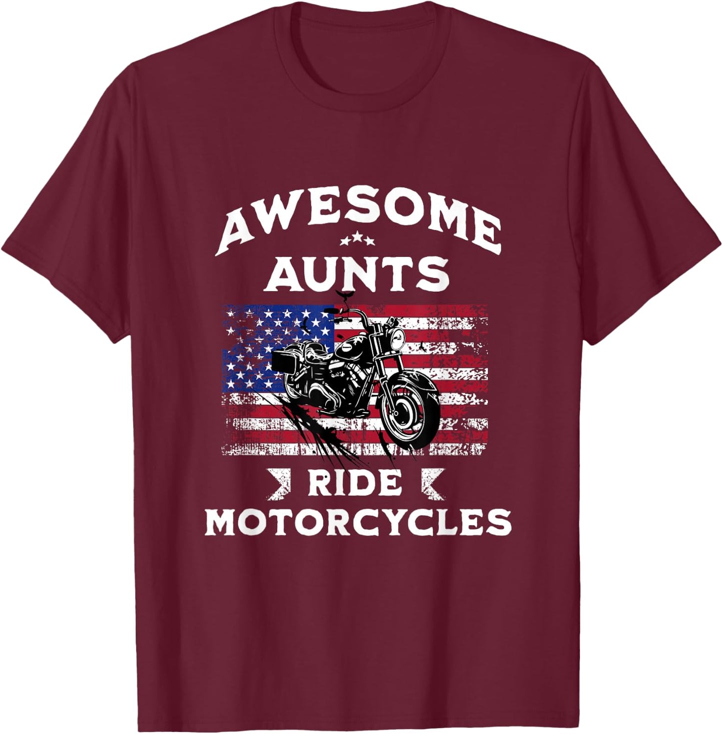 Motorcycle Auntie, Aunt Who Rides Motorcycles T-Shirt - T-Shirt | Maroon