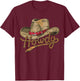 Howdy Cowboy Hat Funny Western Rodeo T-Shirt - T-Shirt | Maroon