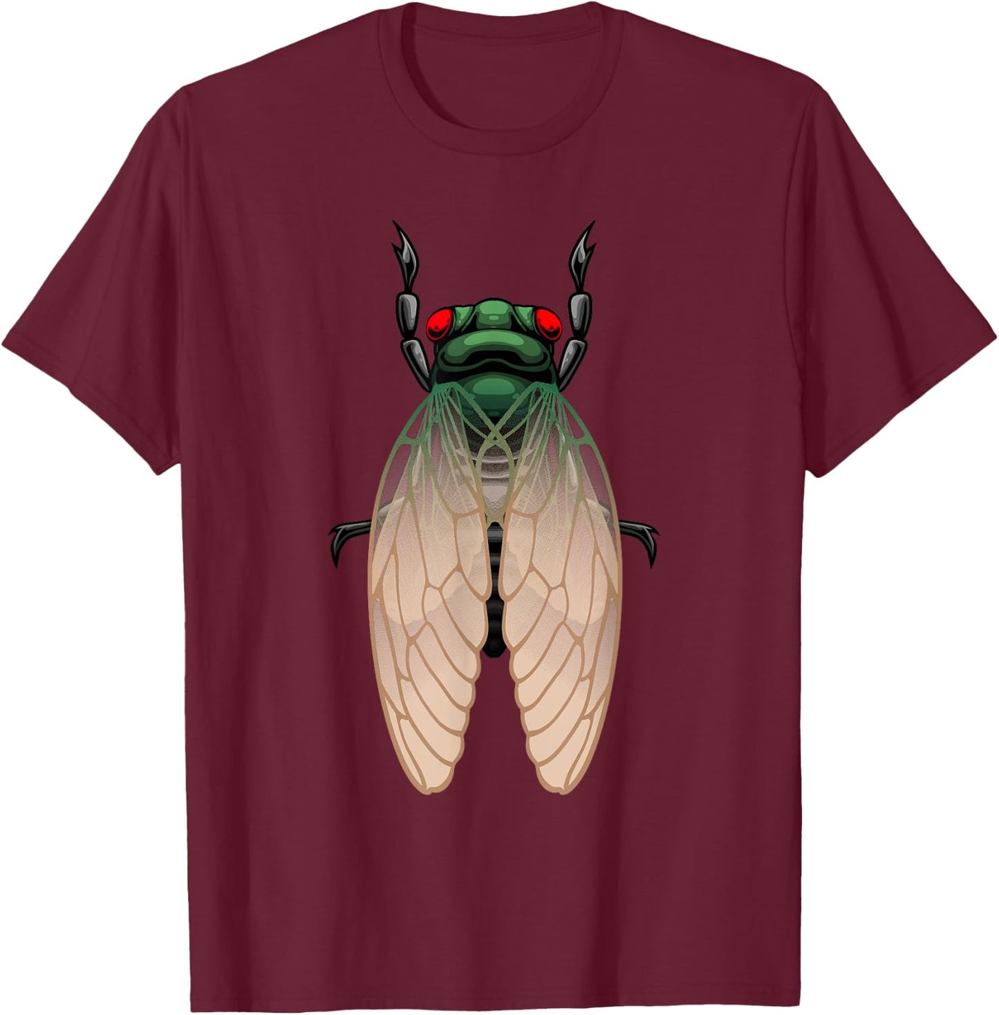 Cicada Art Women Kids Insect Entomologist Cicada T-Shirt - T-Shirt | Maroon