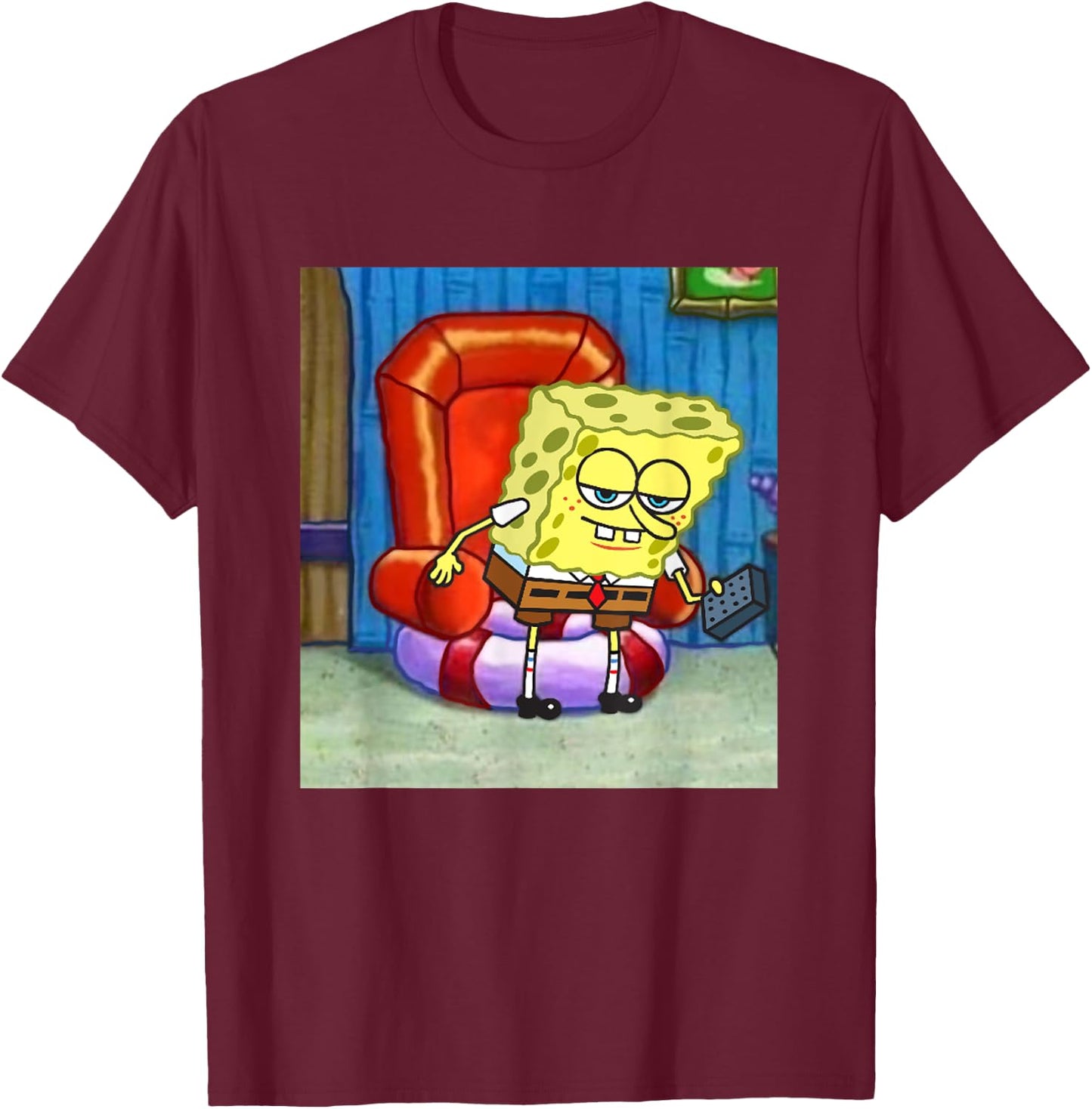 SpongeBob SquarePants Ight Imma Head Out Meme Frame T-Shirt - T-Shirt | Maroon