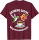 Drinking Coffee Watching Hummingbirds Coffee Bird Lovers T-Shirt - T-Shirt | Maroon