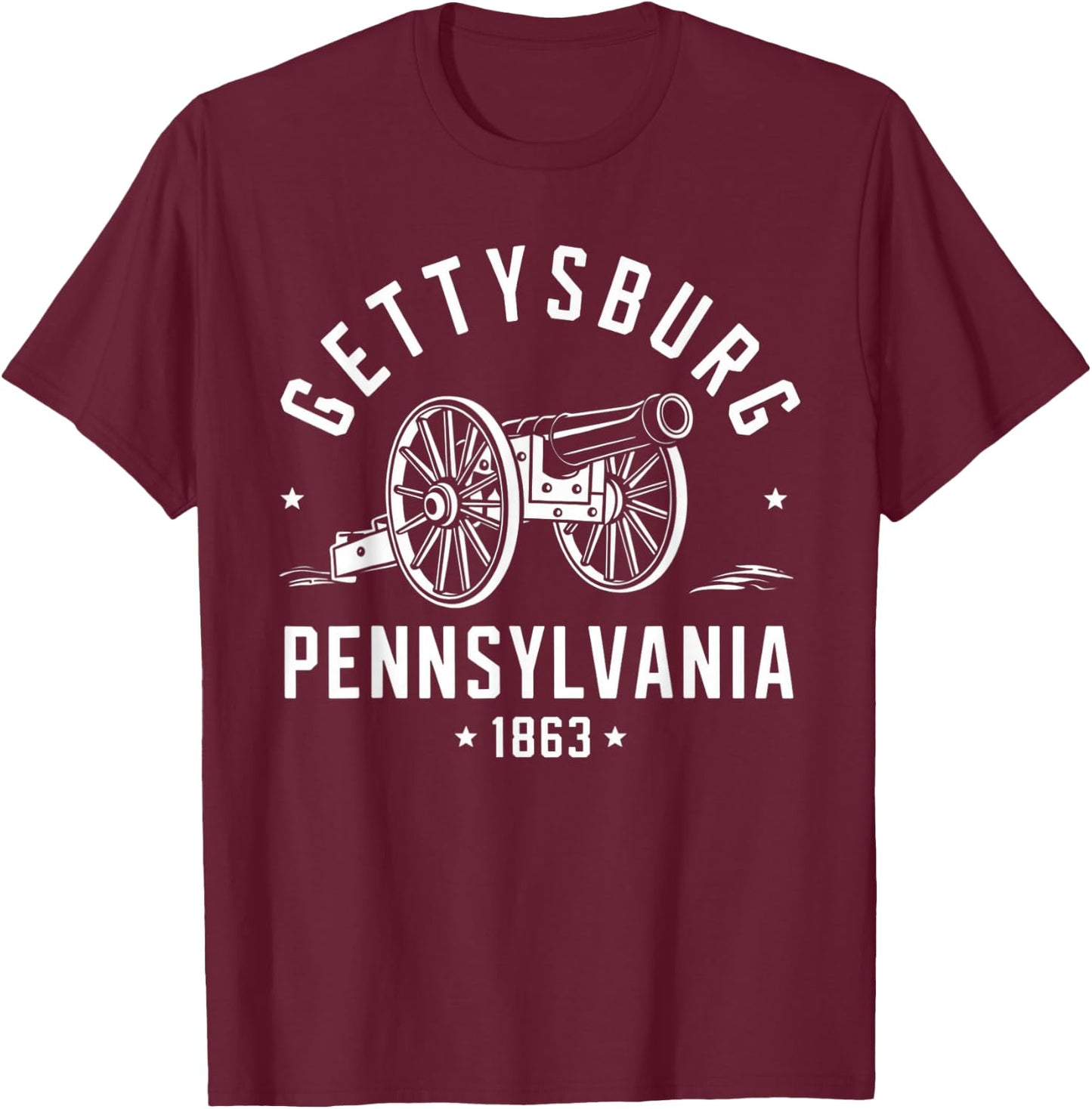 Gettysburg Pennsylvania 1863 Battlefield war Civil History T-Shirt - T-Shirt | Maroon