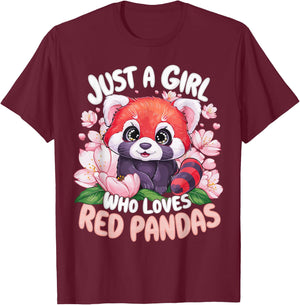 Just a Girl Who Loves Red Pandas T-Shirt - T-Shirt | Maroon