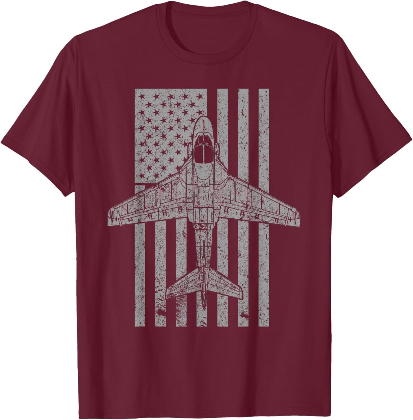 A-6 Intruder A6 Jet Airplane Vintage Flag T-Shirt - T-Shirt | Maroon