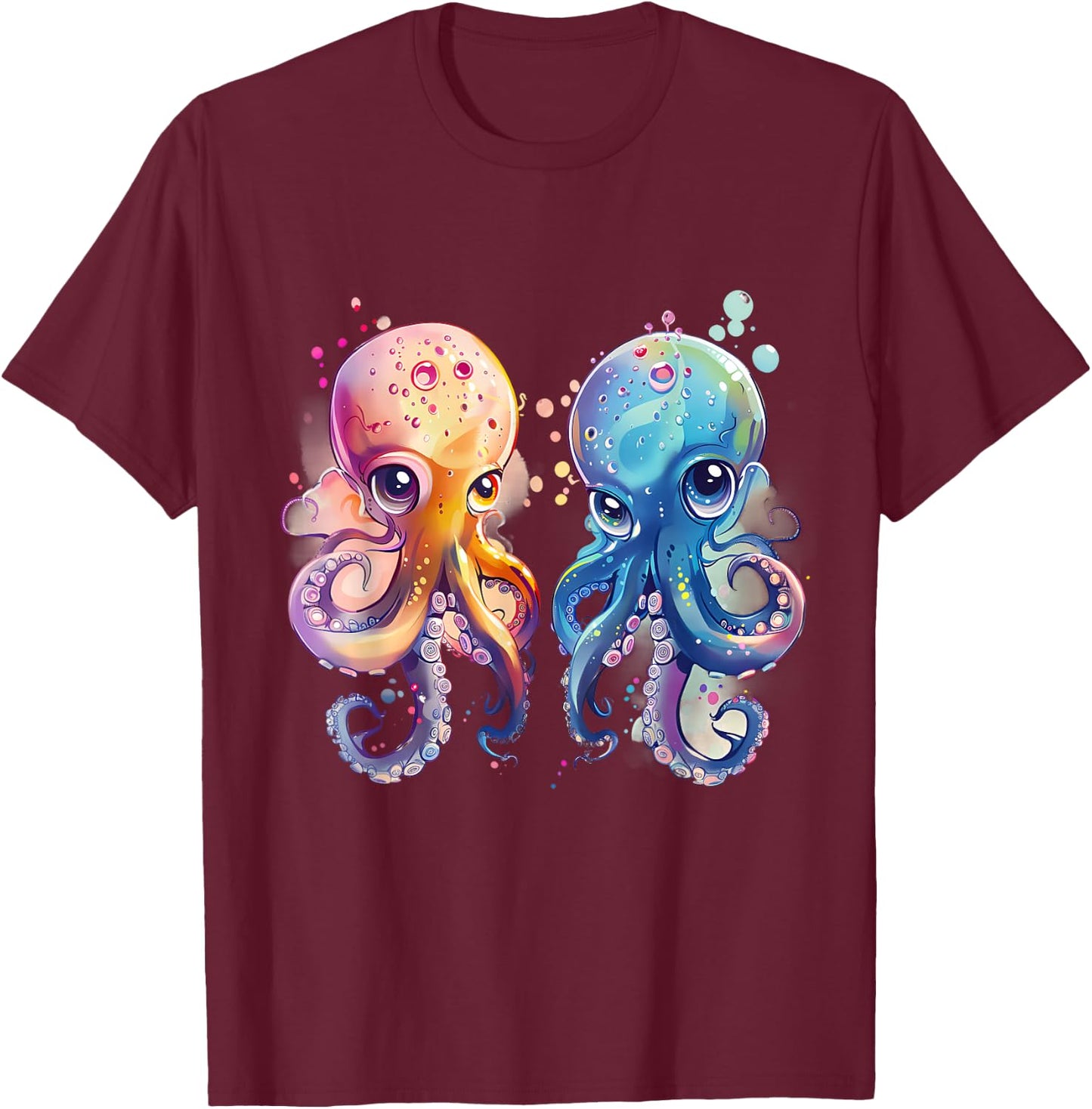 Octopus Sea Creature Artwork Sea Ocean Octopus Cthulhu T-Shirt - T-Shirt | Maroon