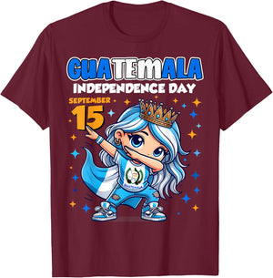 Guatemala Independence Day September 15 Celebration girls T-Shirt - T-Shirt | Maroon