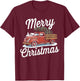 Merry Christmas Truck Xmas Tree Xmas Light Men Women Kids T-Shirt - T-Shirt | Maroon