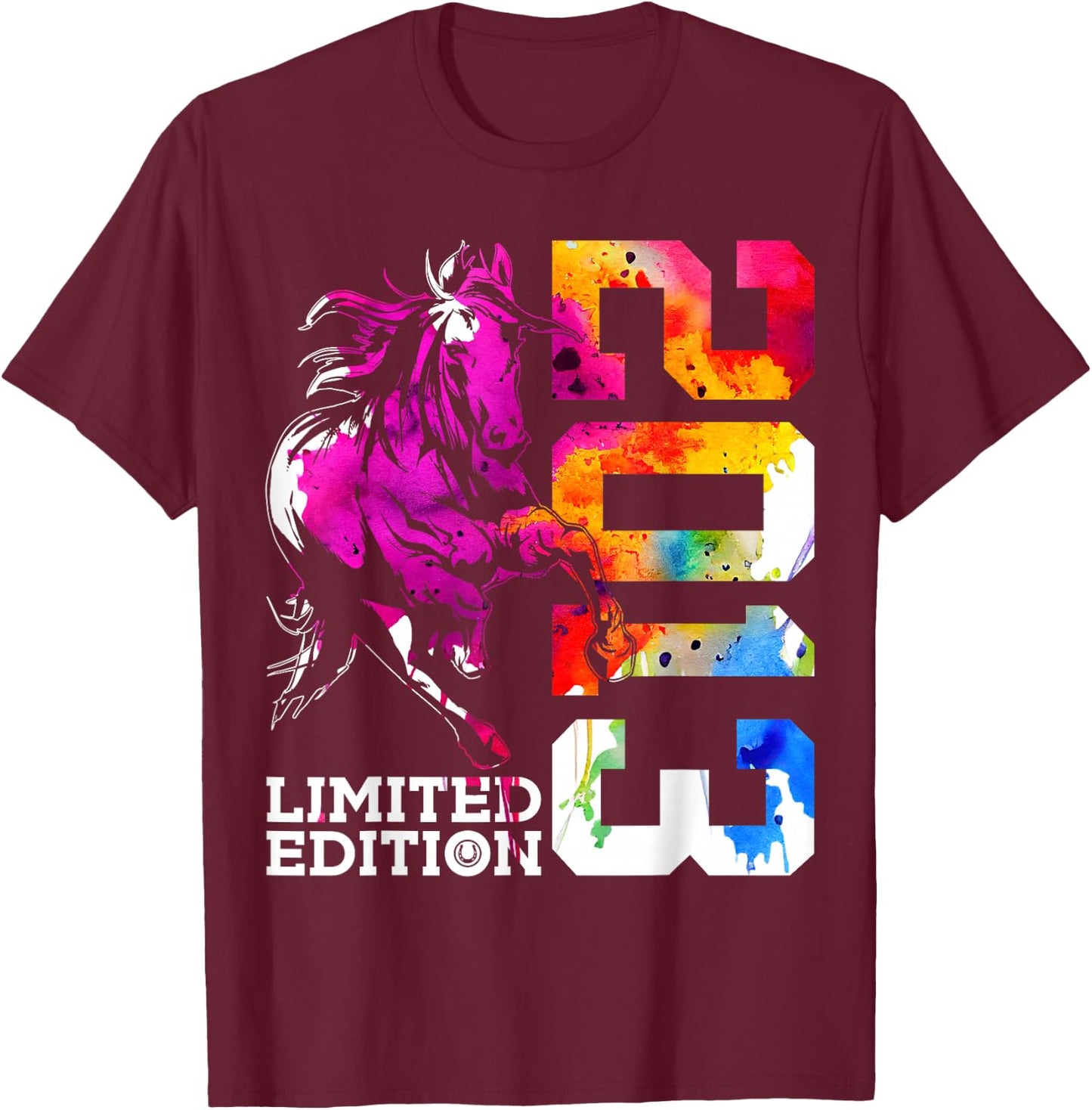Limited Edition 2013 Riding Horse 13th Birthday T-Shirt - T-Shirt | Maroon