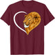 Lion Shirts Girls Kids Heart Cute Lion T-Shirt - T-Shirt | Maroon