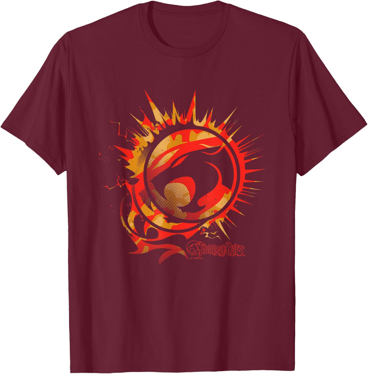 ThunderCats Logo on Fire T-Shirt - T-Shirt | Maroon