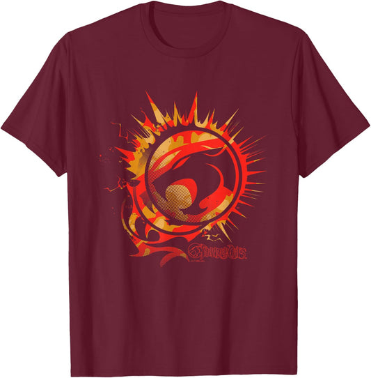 ThunderCats Logo on Fire T-Shirt - T-Shirt | Maroon