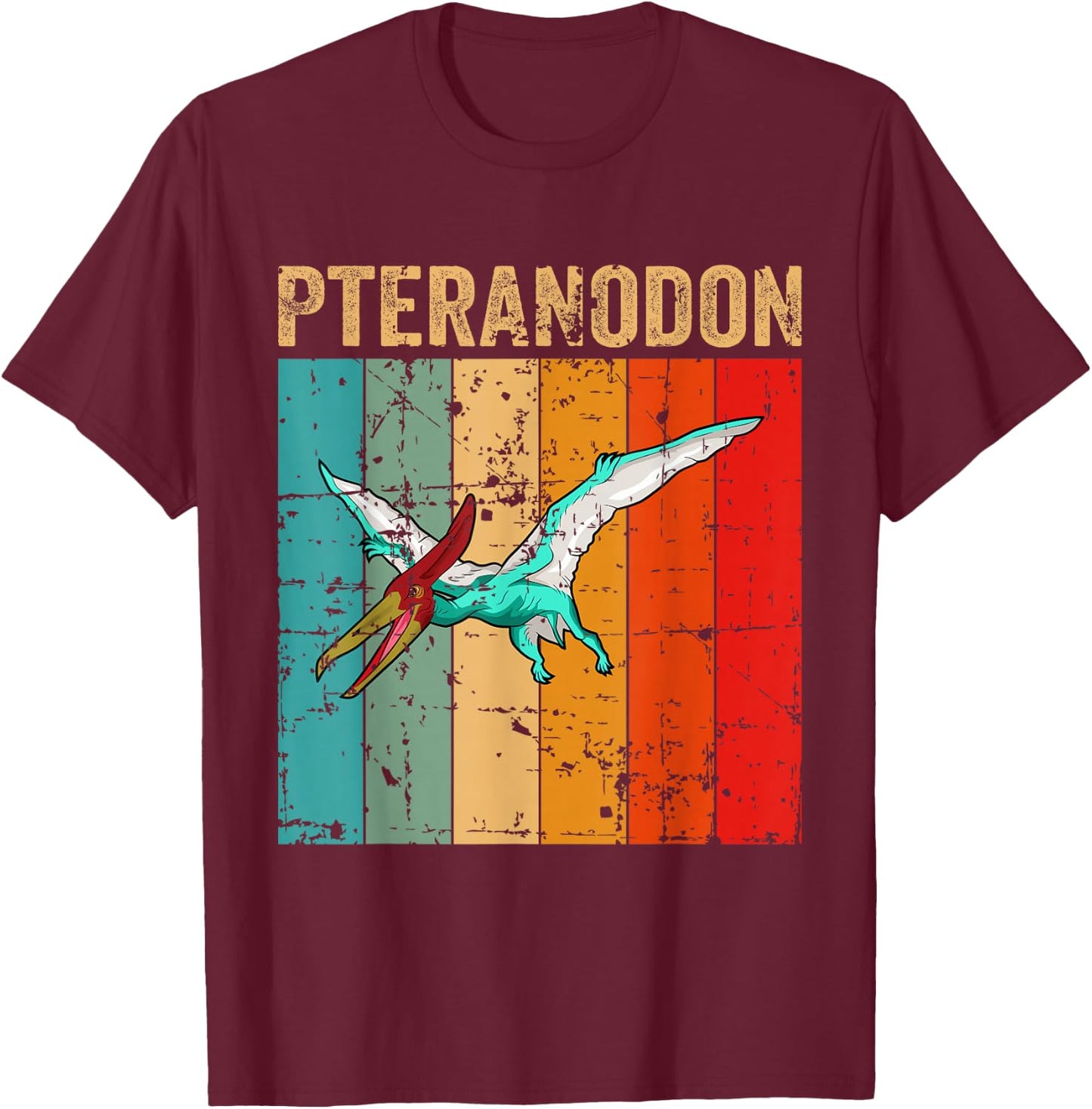 Dino Pteranodon Dinosaur T-Shirt - T-Shirt | Maroon
