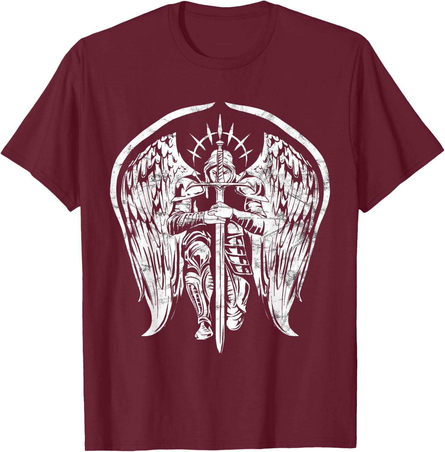 Angel Archangel Michael Warrior Gift T-Shirt - T-Shirt | Maroon