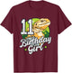 Lizard Birthday 11 Bearded Dragon 11 Year Old Girl T-Shirt - T-Shirt | Maroon