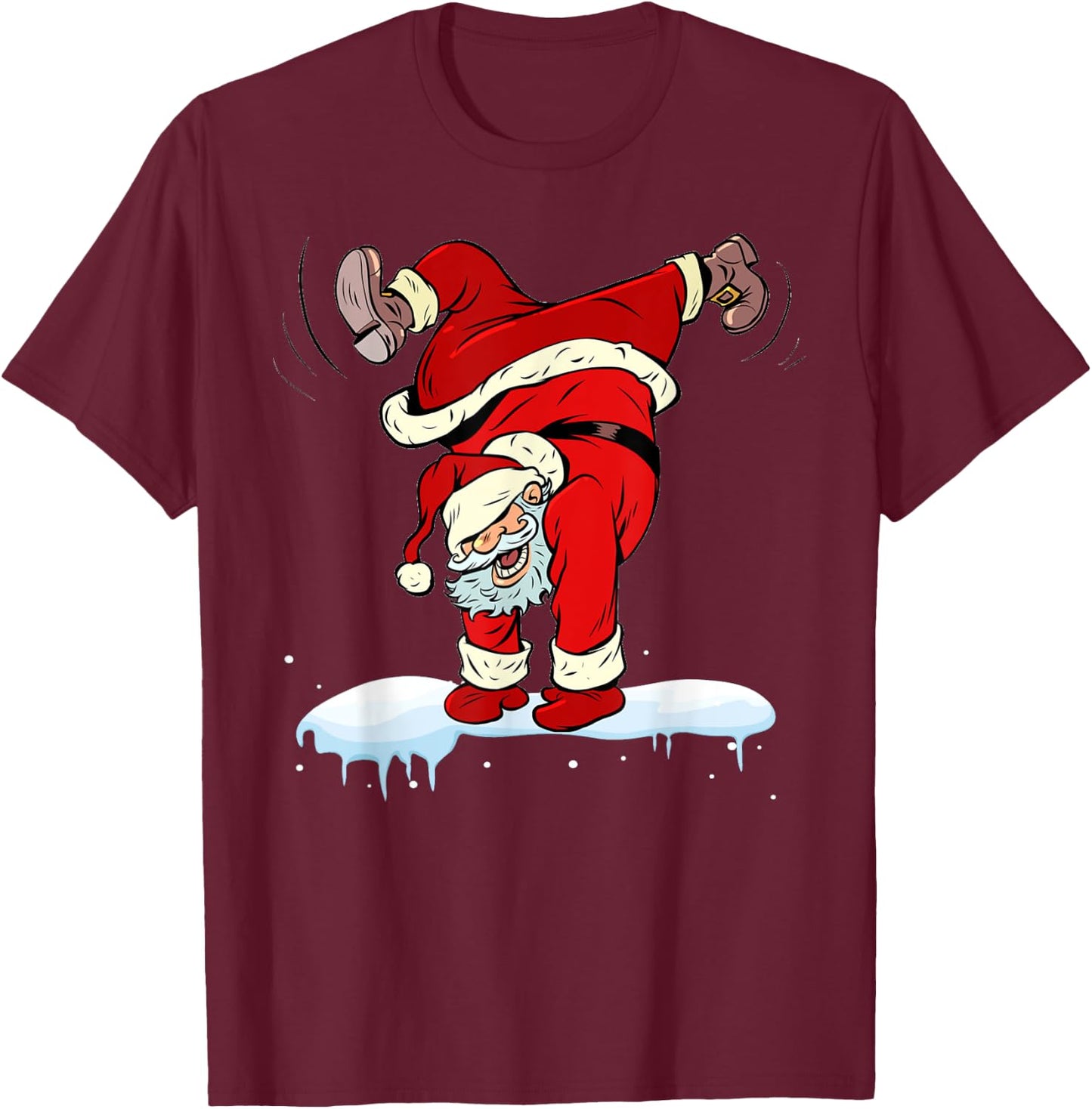 Dancing Hip Hop Santa Claus Xmas Christmas Party T-Shirt - T-Shirt | Maroon