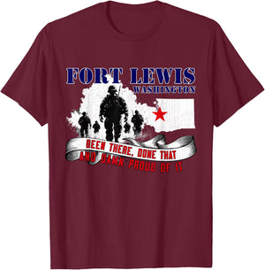 Fort Lewis Washington US Military Base Veterans Day T-Shirt - T-Shirt | Maroon