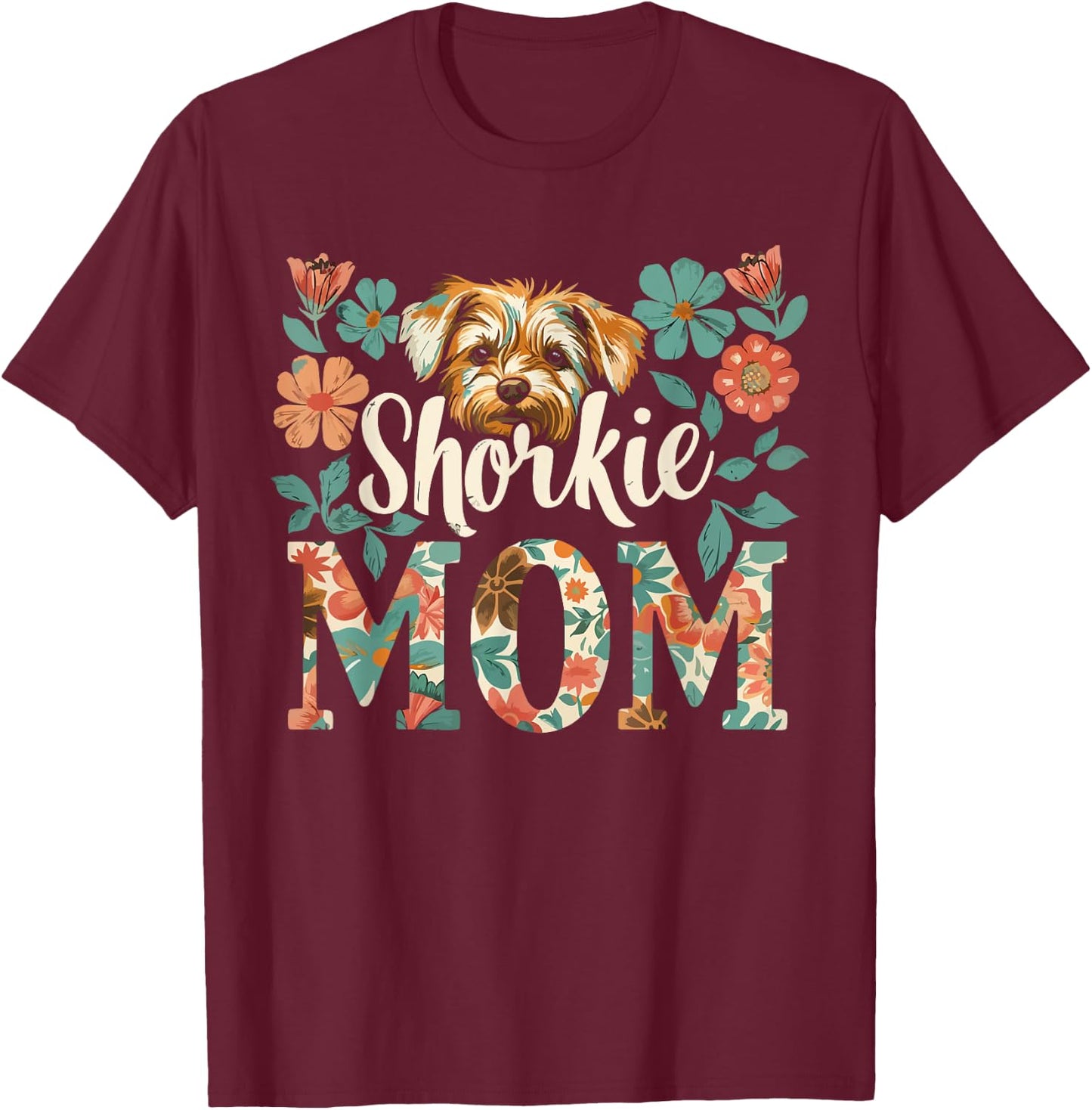 Shorkie Owner Dog Lover Puppy Shih Tzu Yorkshire Terrier T-Shirt - T-Shirt | Maroon