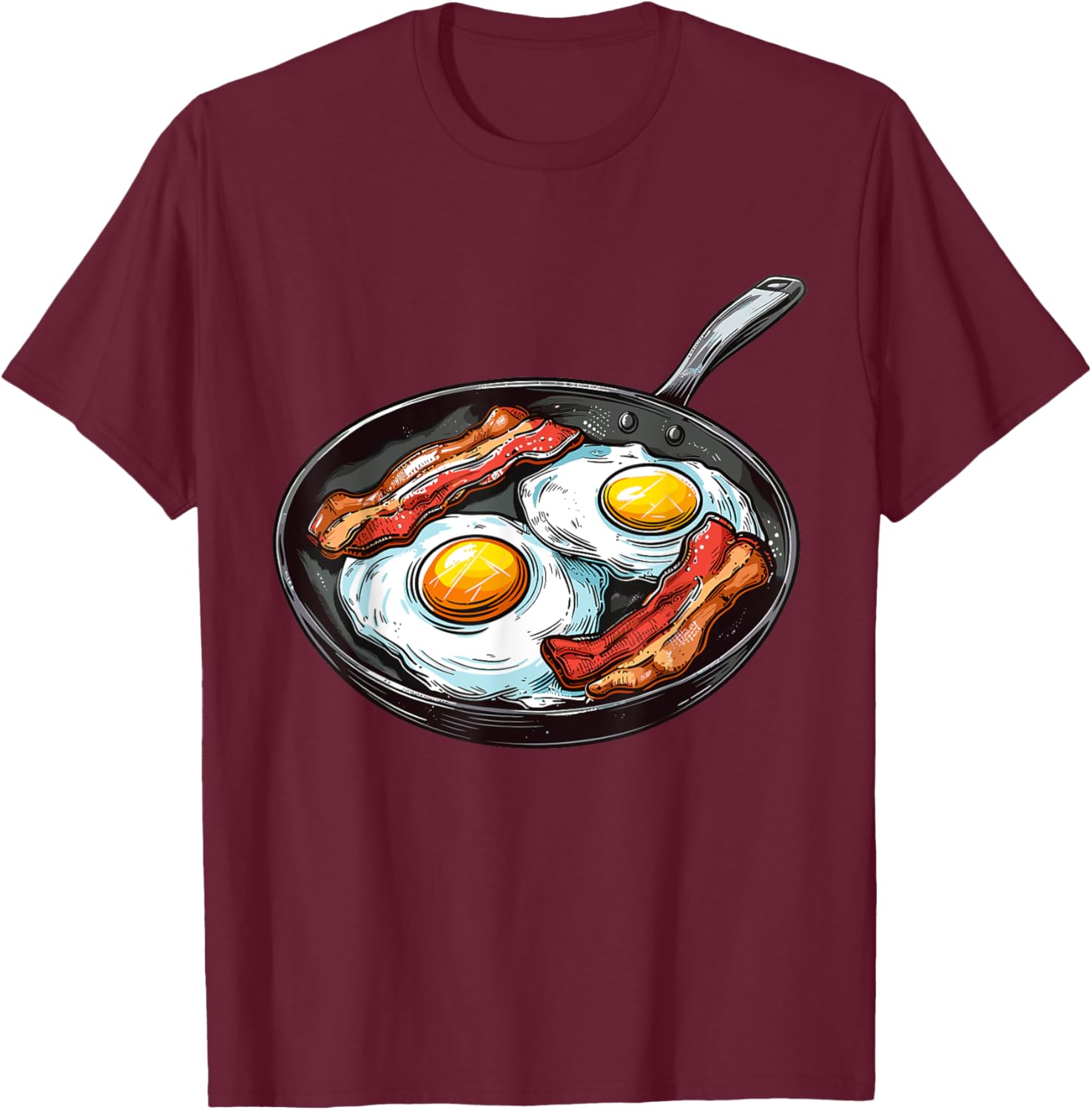 Bacon and Eggs T-Shirt - T-Shirt | Maroon