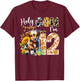 Holy Cow I’m 12 Years Old Dairy Cow Sunflowers 12th Birthday T-Shirt - T-Shirt | Maroon