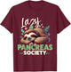 Lazy Pancreas Society Cute Sloth Diabetes Awareness T-Shirt - T-Shirt | Maroon