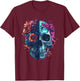 Rock Music Style Florish With Skull T-Shirt - T-Shirt | Maroon