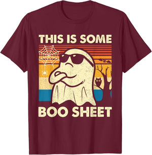 This is Some Boo Sheet Ghost Retro Funny Halloween Men Women T-Shirt - T-Shirt | Maroon