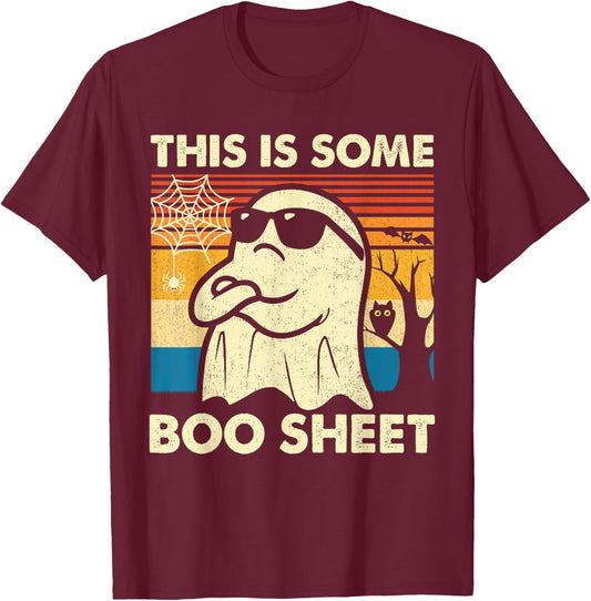 This is Some Boo Sheet Ghost Retro Funny Halloween Men Women T-Shirt - T-Shirt | Maroon