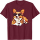 Pembroke Welsh Corgi Dog Sunglasses T-Shirt - T-Shirt | Maroon