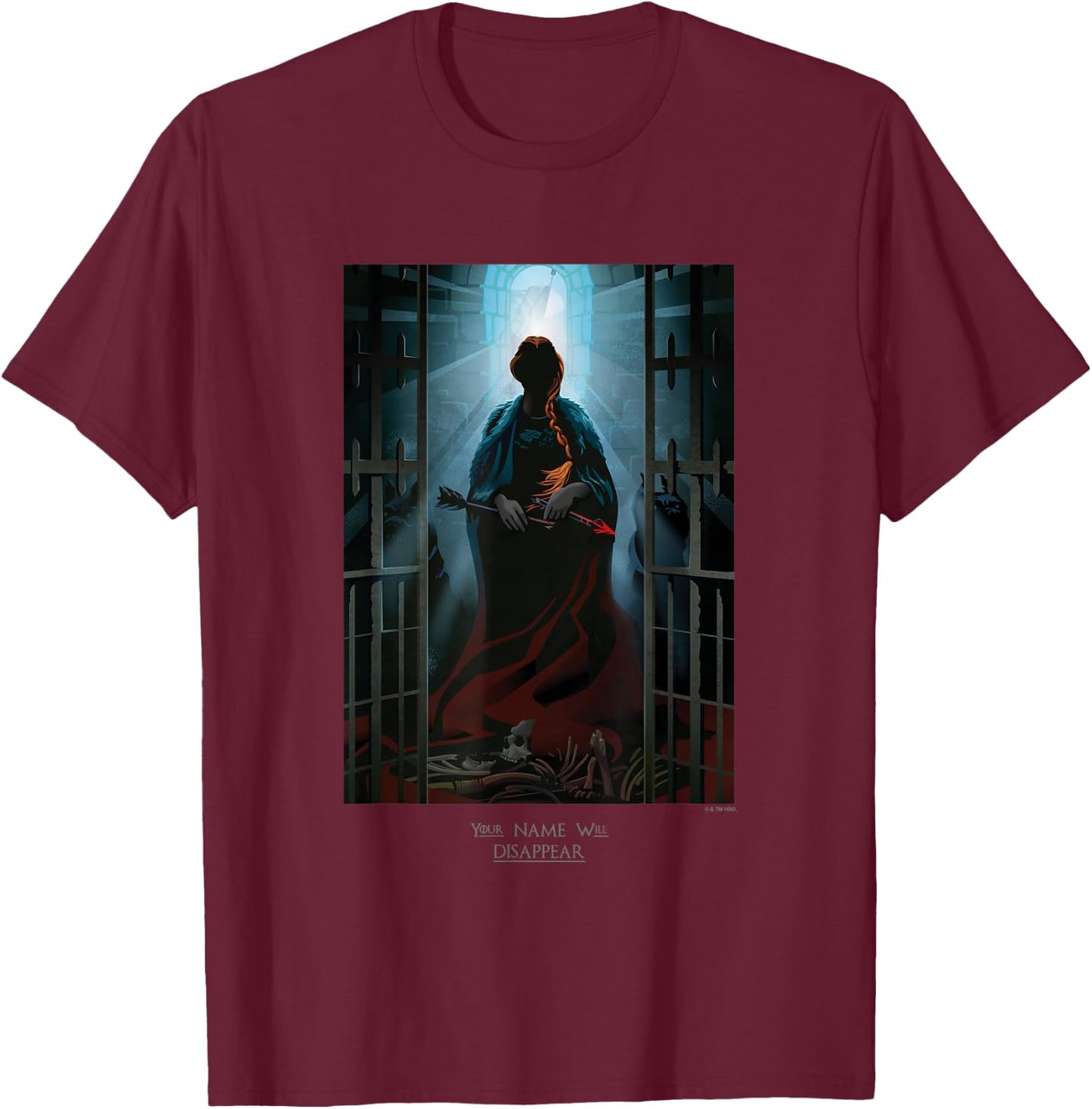 Game Of Thrones Sansa Stark Your Name Wil Disappear Poster T-Shirt - T-Shirt | Maroon