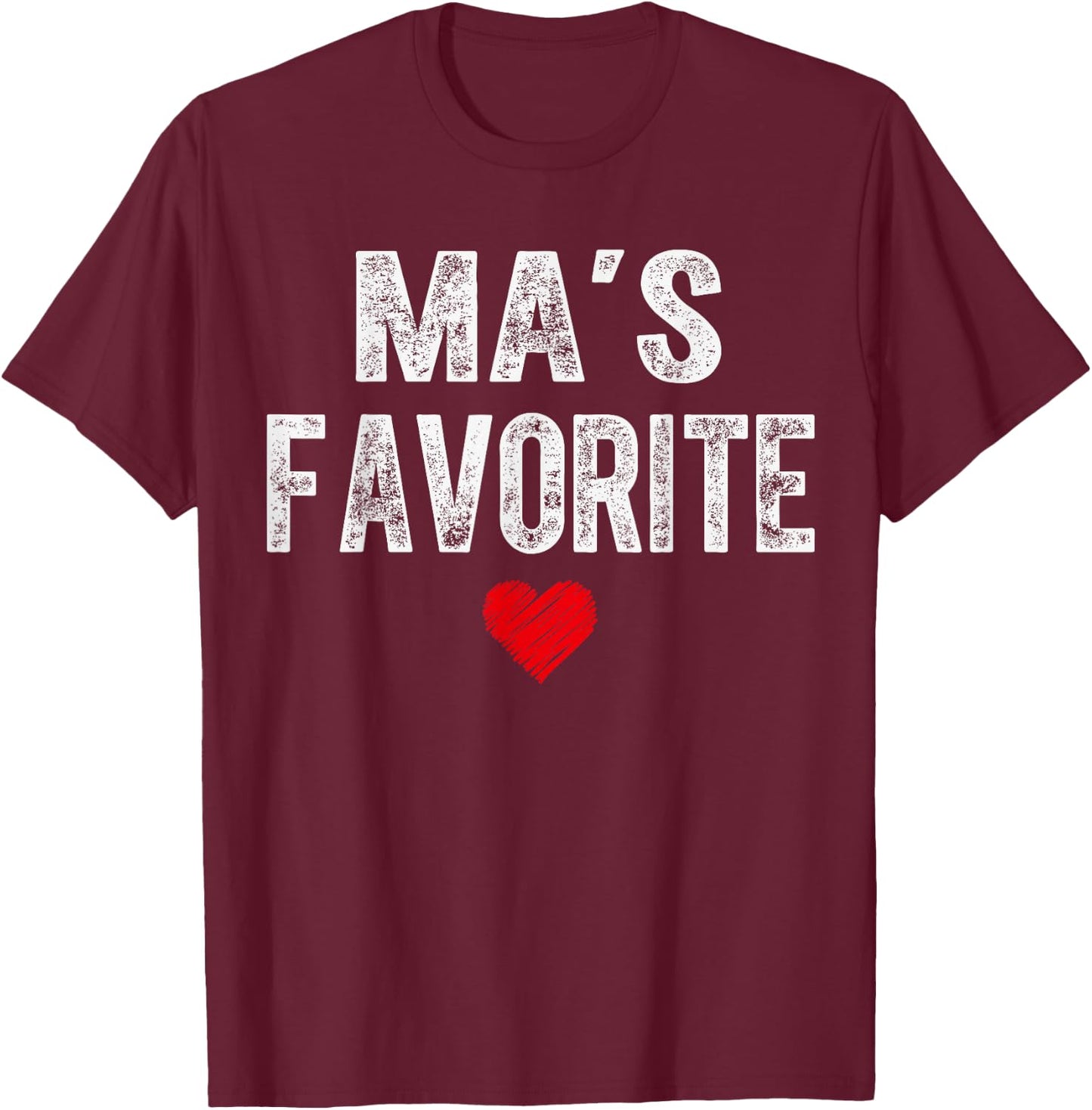 MA’S Favorite Heart Graphic for Mothers Day Grandchild T-Shirt - T-Shirt | Maroon