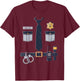 Police Officer Badge Costume Police Gear Cop Costume T-Shirt - T-Shirt | Maroon