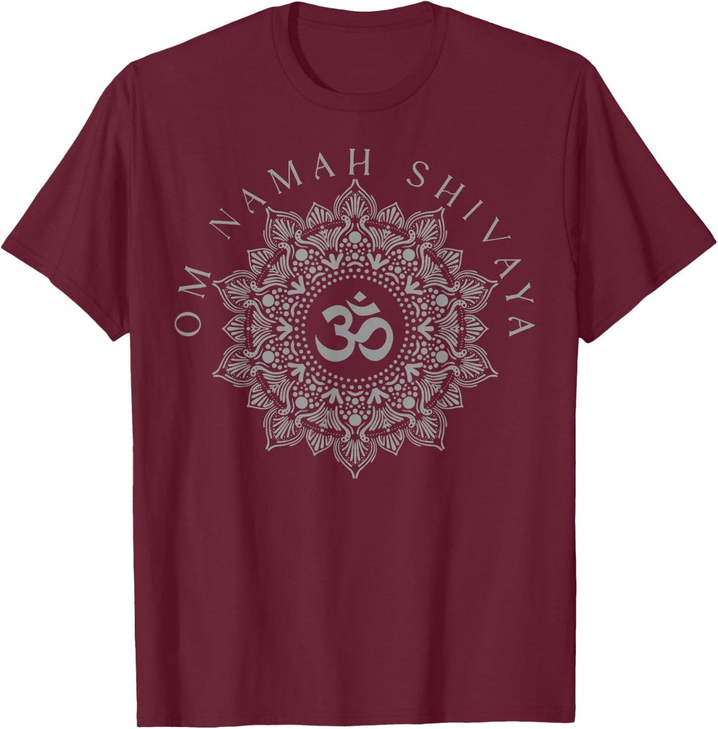 Om Namah Shivaya Meditation Mantra Spiritual Chakra T-Shirt - T-Shirt | Maroon