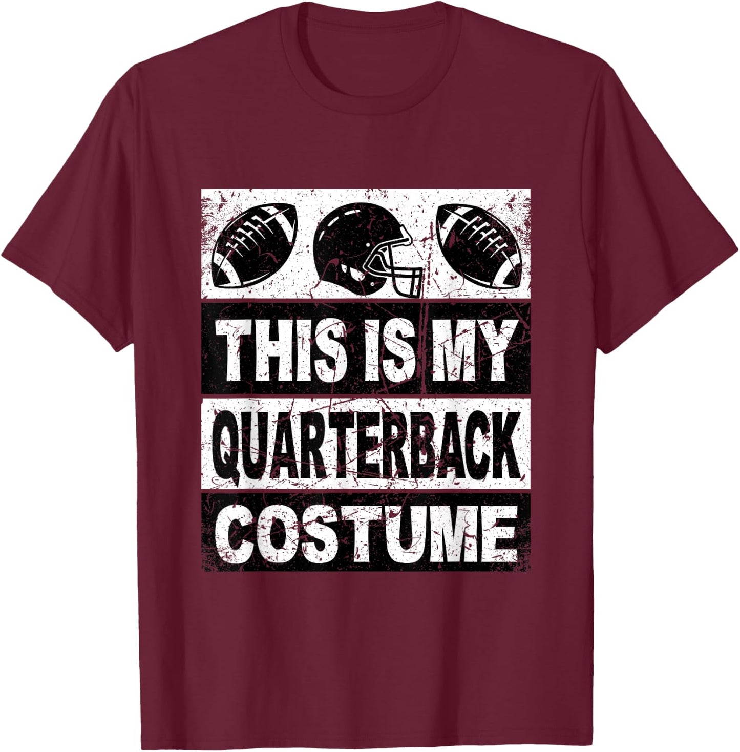 Retro This Is My Quarterback Costume Shirt Football T-Shirt - T-Shirt | Maroon