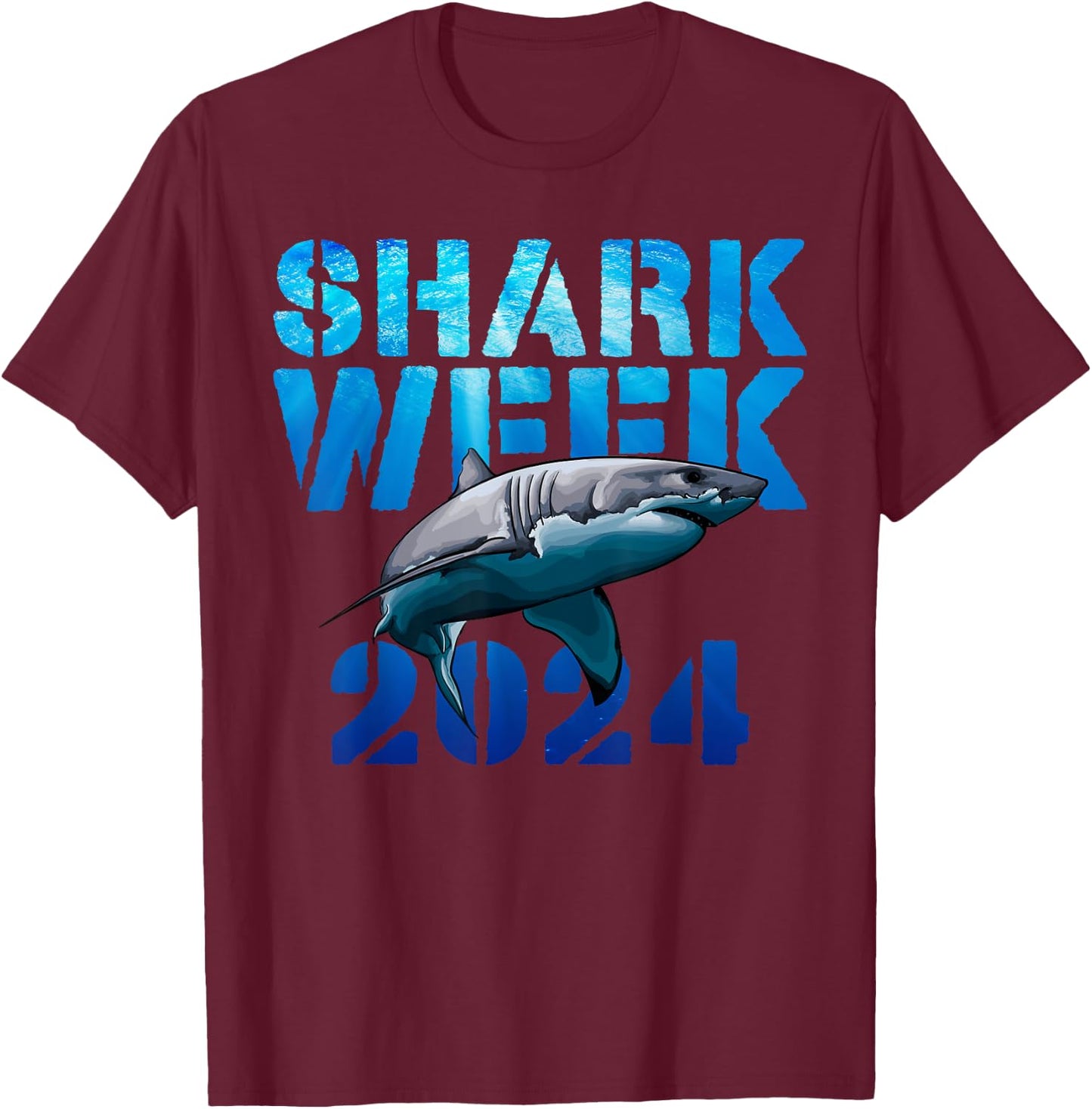 Shark Lover 2024 Week Animal Ocean Beach Summer Scuba Divers Men Women Kids T-Shirt - T-Shirt | Maroon