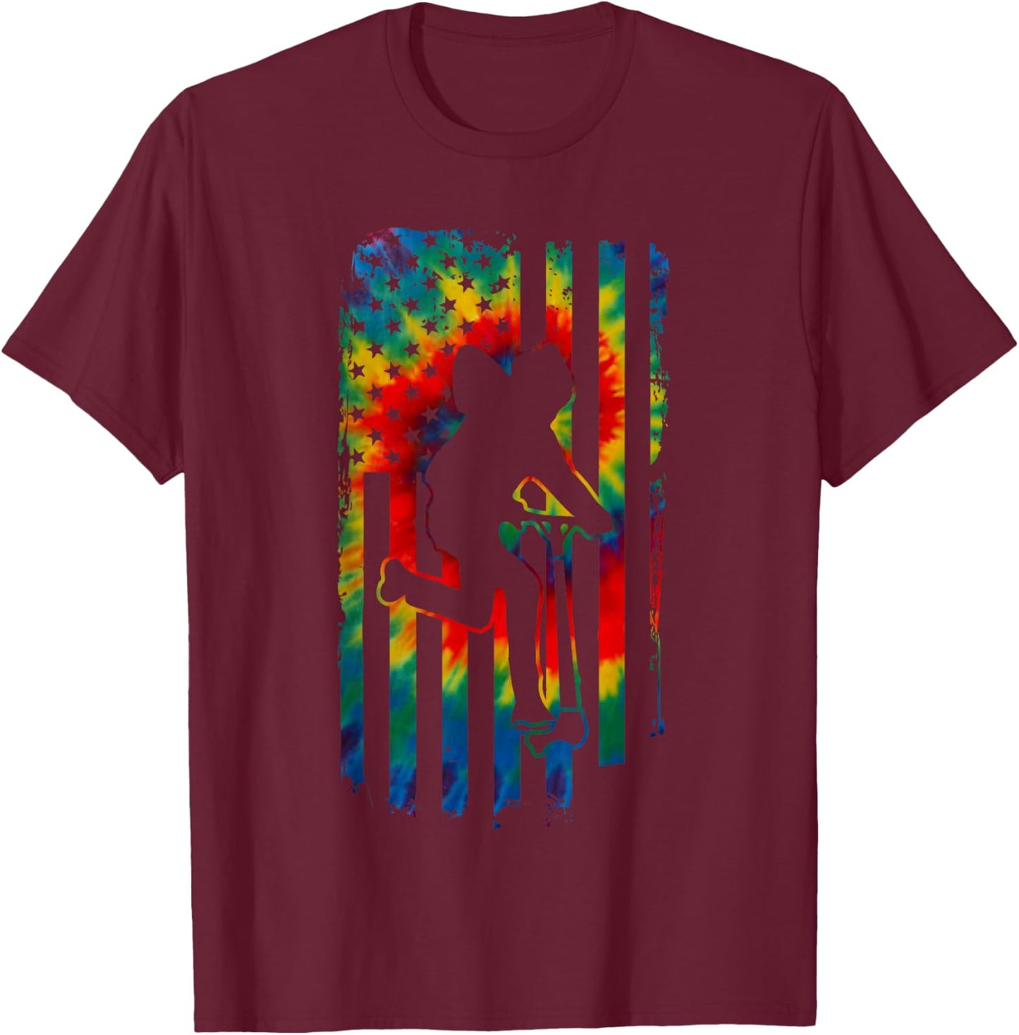 Tie Dye American Stunt Scooter Kick Trick Competition Shirt T-Shirt - T-Shirt | Maroon