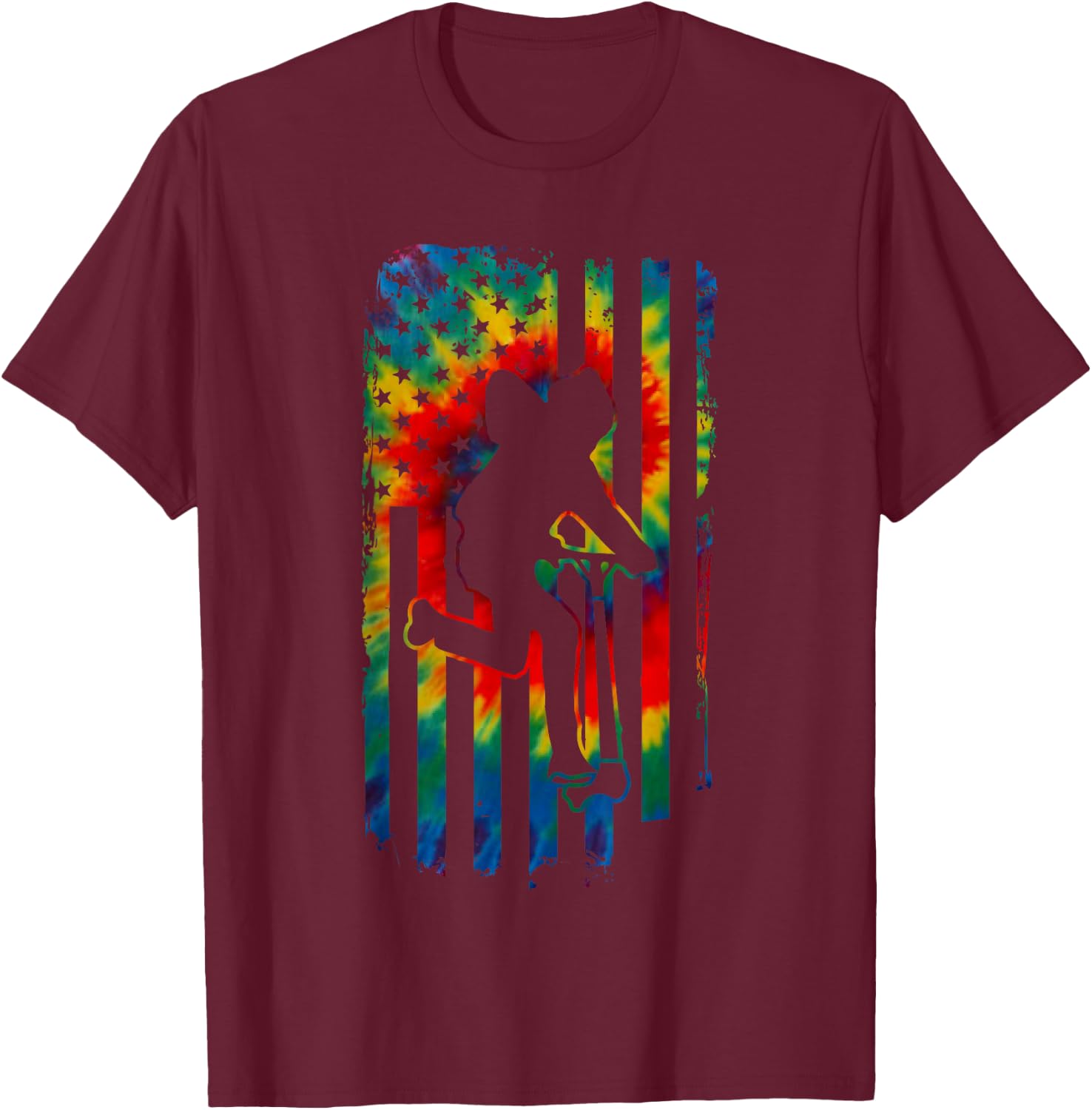 Tie Dye American Stunt Scooter Kick Trick Competition Shirt T-Shirt - T-Shirt | Maroon