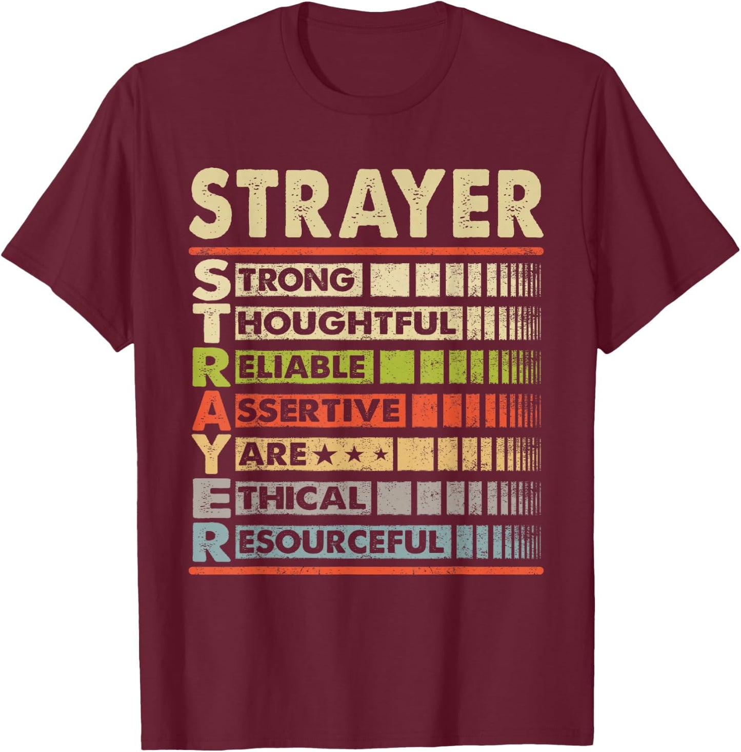 STRAYER Family Name, STRAYER Last Name Team T-Shirt - T-Shirt | Maroon