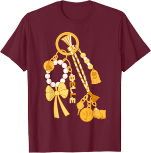 Disney Princess Belle Beauty and The Beast Charms T-Shirt - T-Shirt | Maroon