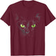 Funny Black Cat Face Green Eyes Kitten Halloween Costume Women Kids T-Shirt - T-Shirt | Maroon