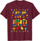 Birthday Boy's Dad Master Builder Building Blocks Family T-Shirt - T-Shirt | Maroon