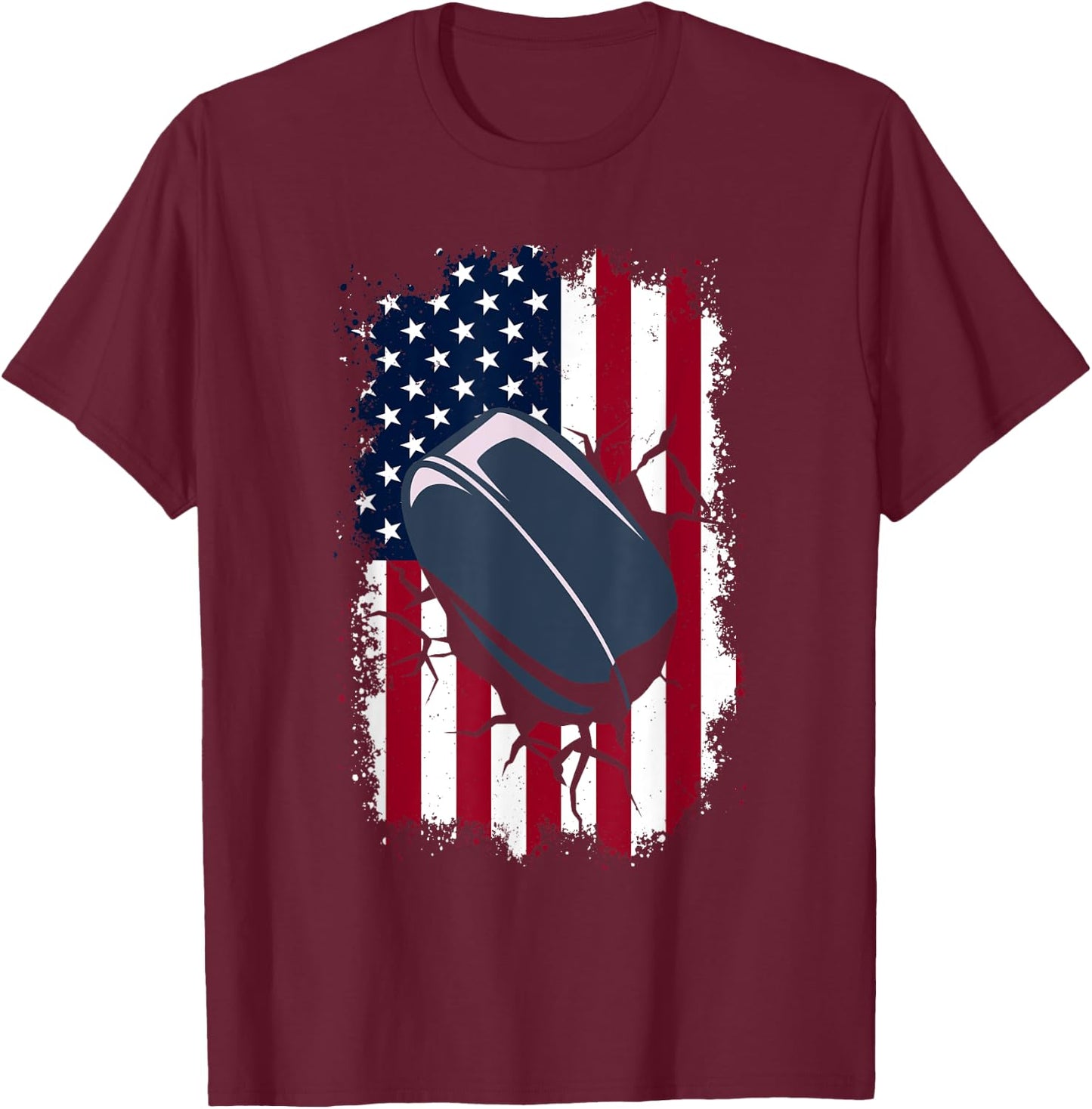 USA American Ice Hockey Player Coach & Fan - Ice Hockey T-Shirt - T-Shirt | Maroon