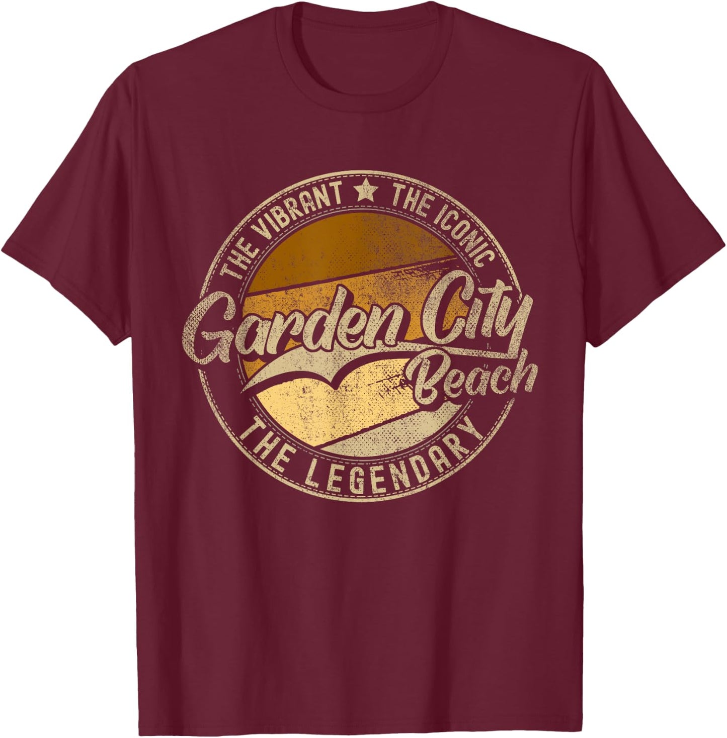 Garden City Beach SC | South Carolina | Vintage Distressed Men Women Kids T-Shirt - T-Shirt | Maroon