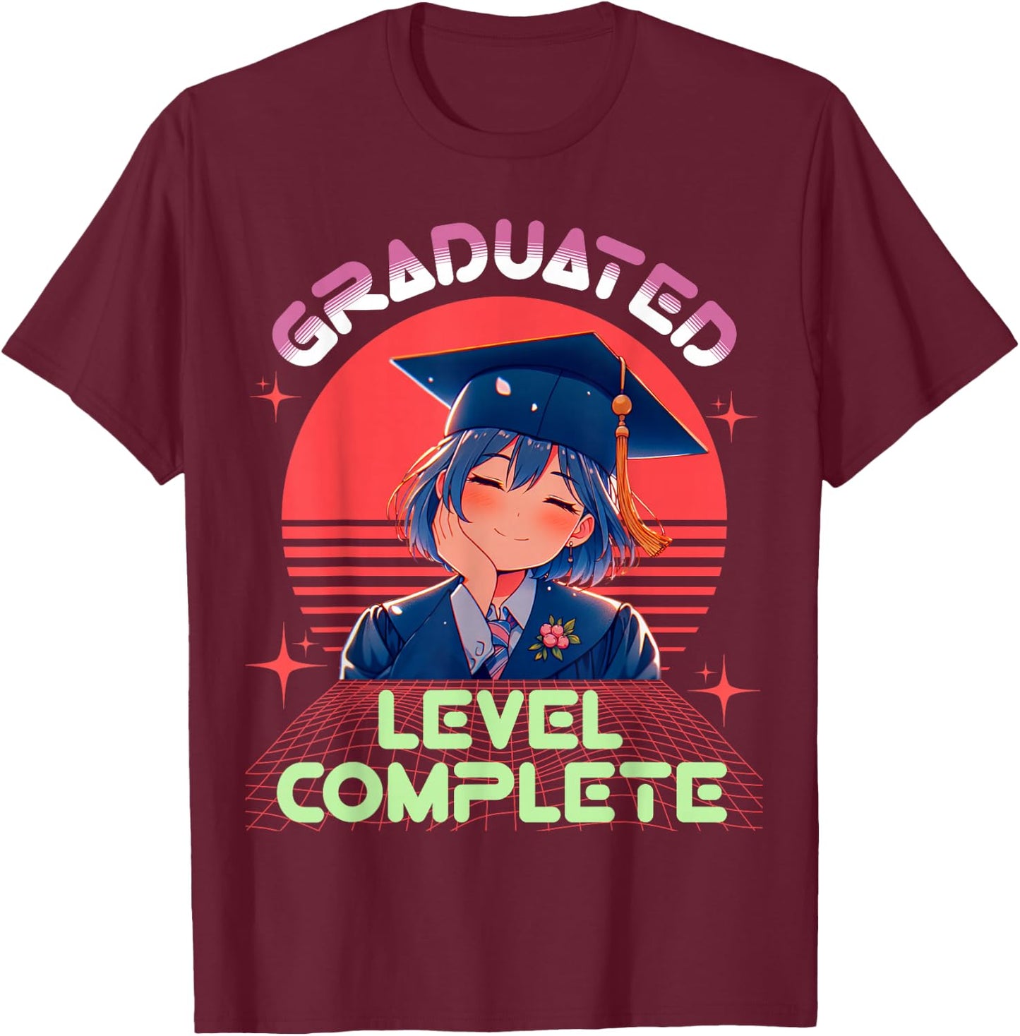 Graduation shirts 2025 anime lover high school college T-Shirt - T-Shirt | Maroon