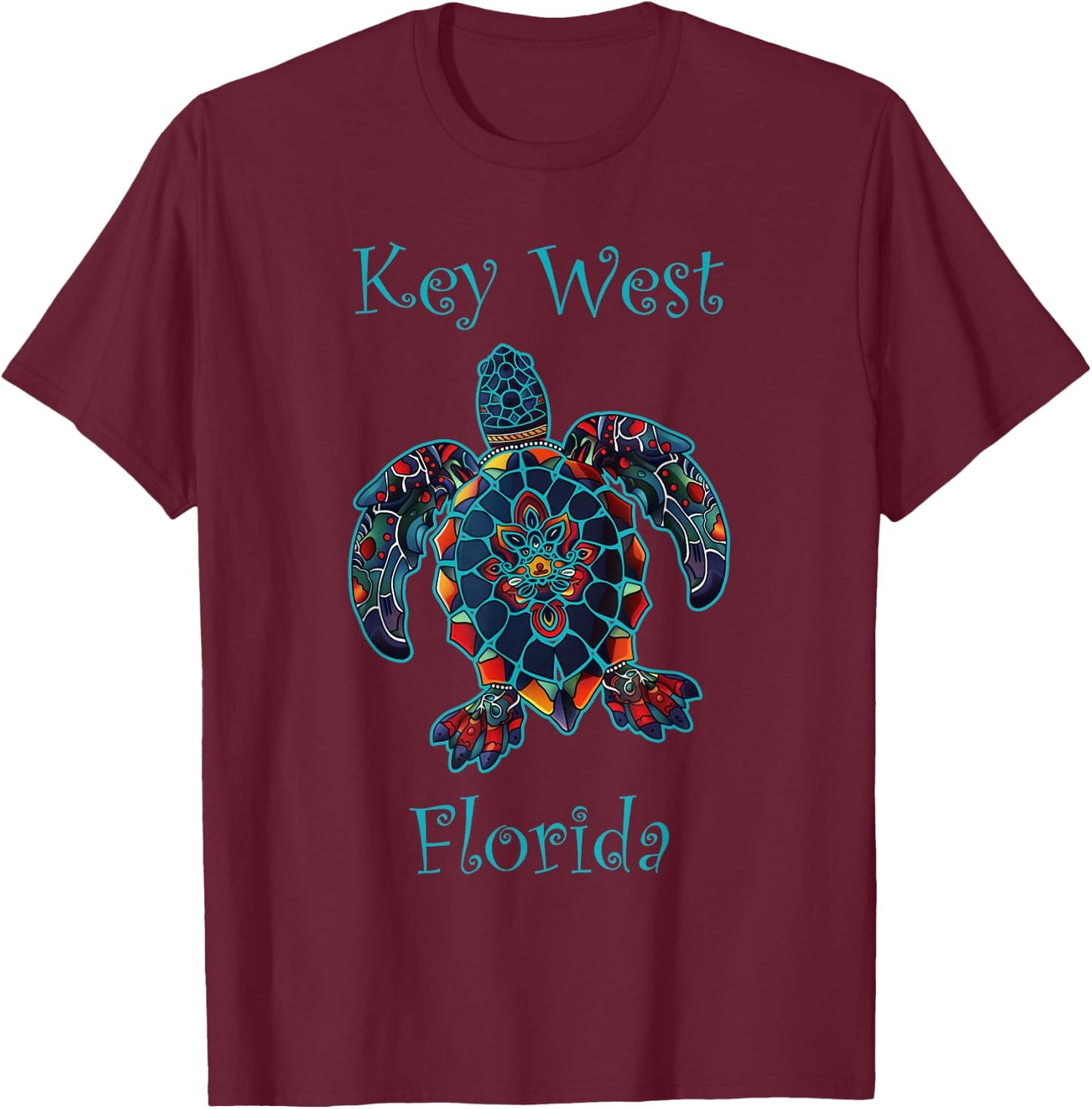 Key west Florida FL | turtle T-Shirt - T-Shirt | Maroon