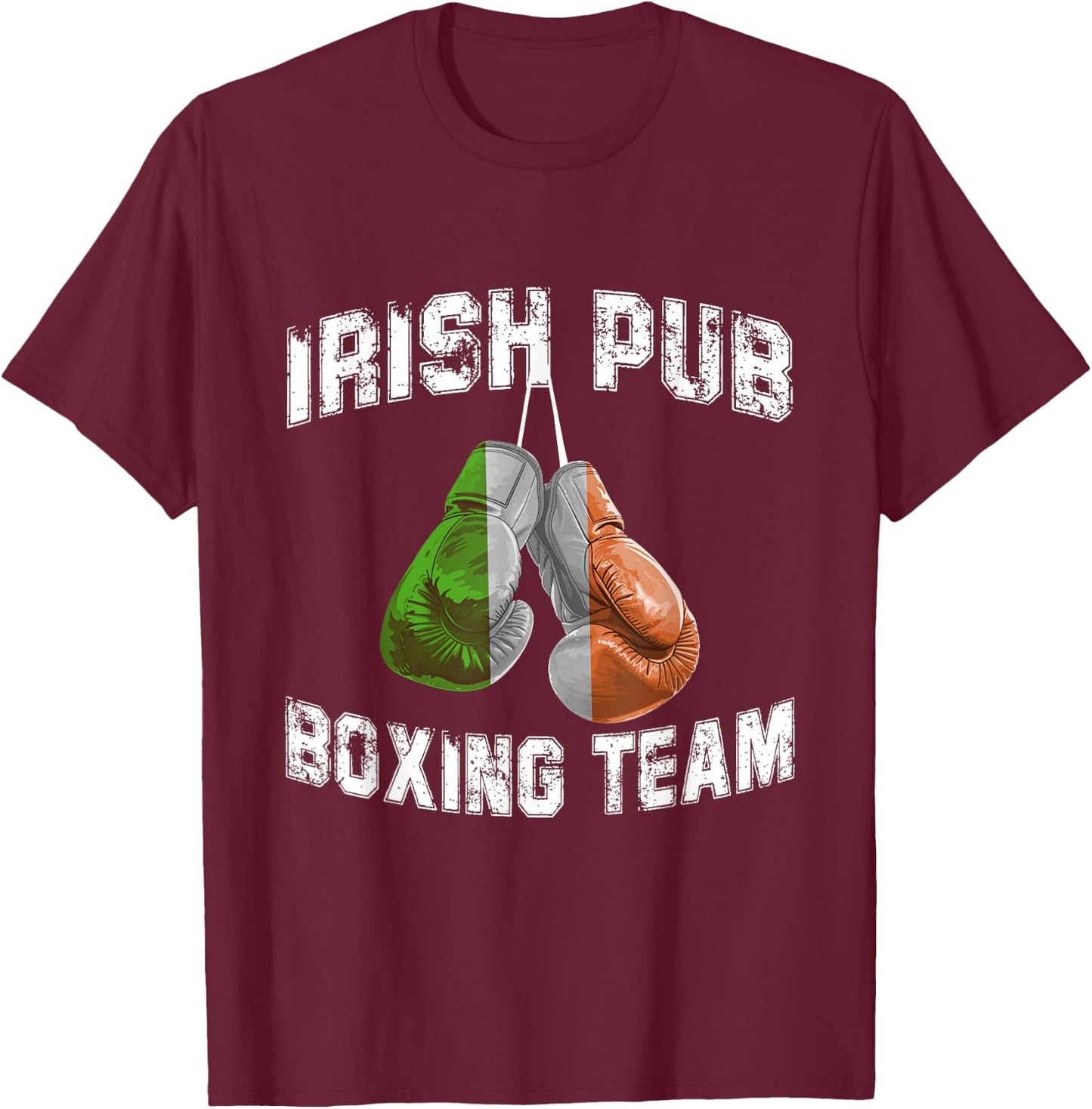 Irish Boxing Funny Ireland Flag - Irish Pub T-Shirt - T-Shirt | Maroon